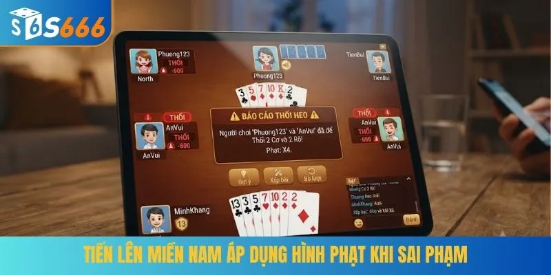 Tiến lên miền Nam áp dụng hình phạt khi sai phạm